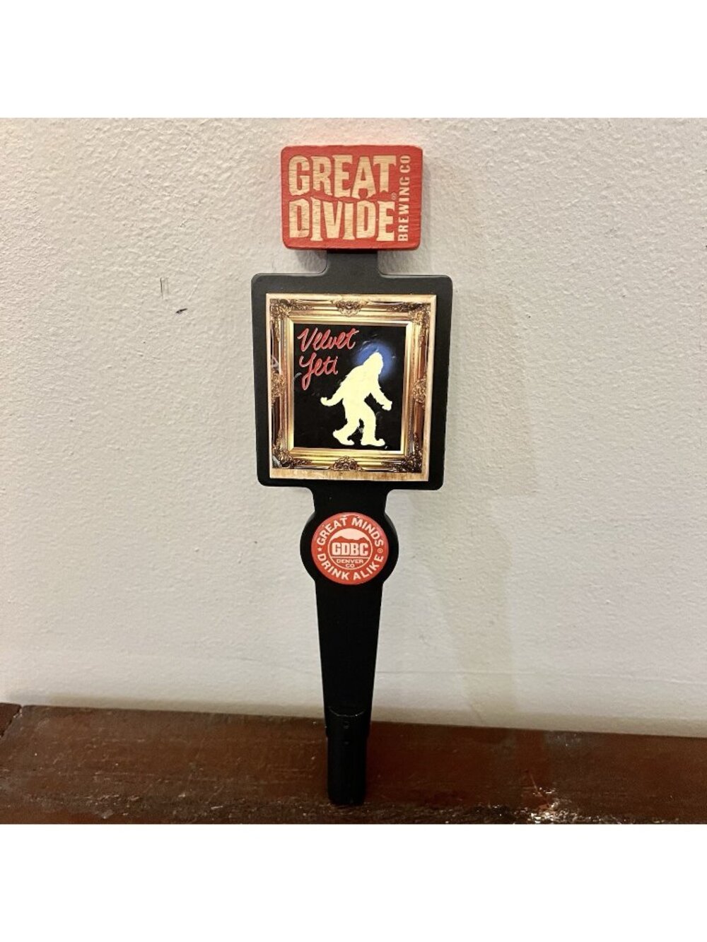 Great Divide Velvet Yeti Beer Tap Handle Denver CO Draft Kegerator Bar Pub